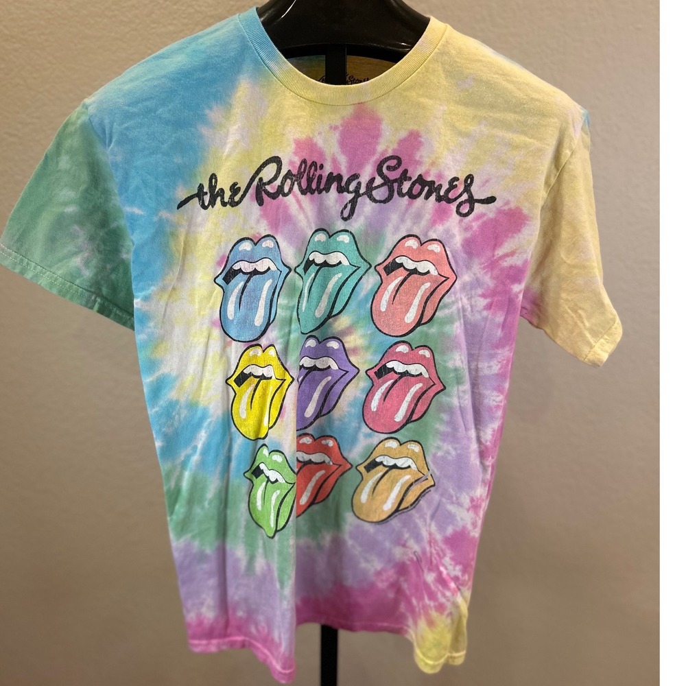 Rolling‎ Stones Tie Dye T Shirt M Multi Color Graphic Tee
